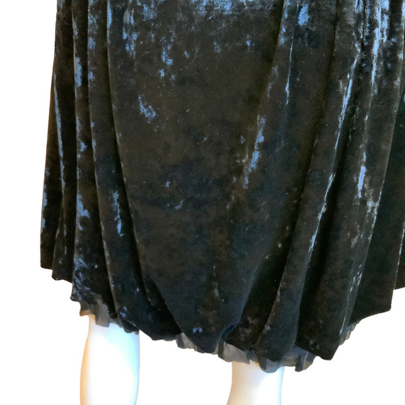 Sue Wong Nocturne Black Velvet Silk Crepe Beaded Halter Dress sz 10 - Picture 4 of 12